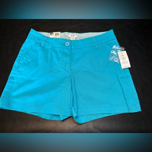 Crown & Ivy Caroline Stretch Twill Shorts Teal Size 4 NWT - Picture 1 of 12